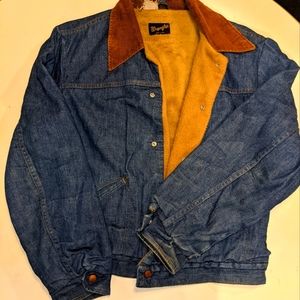 Vintage denim Wrangler fleece lined jacket made in the USA unisex